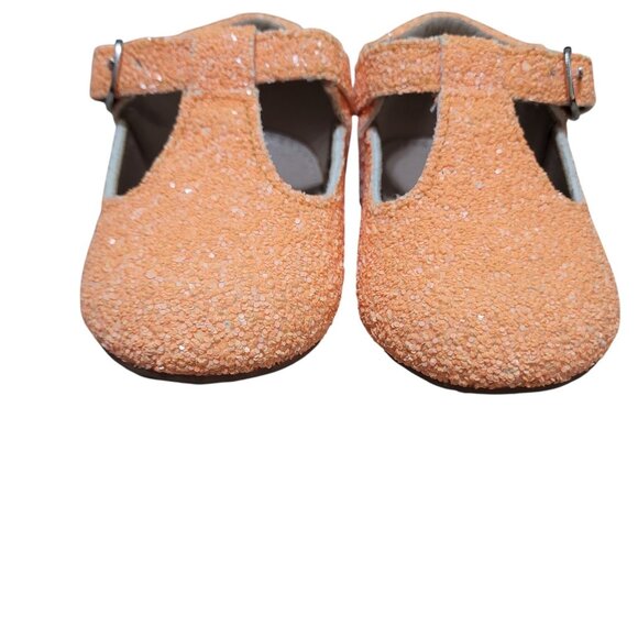 A Bear Co Toddler Size 3 Neon Orange Glitter T-Strap Flats - Picture 7 of 12